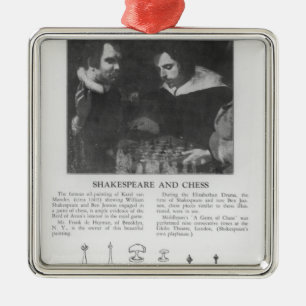 William Shakespeare  and Ben Jonson Metal Tree Decoration