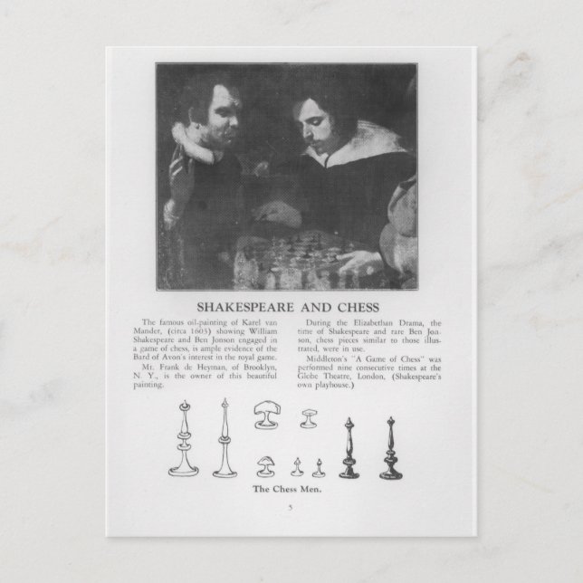 William Shakespeare  and Ben Jonson Postcard (Front)