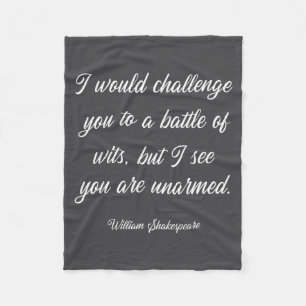 William Shakespeare Battle Of Wits English Literat Fleece Blanket