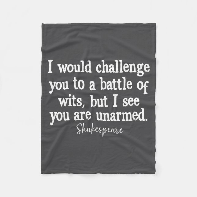 William Shakespeare Battle Of Wits English Literat Fleece Blanket (Front)