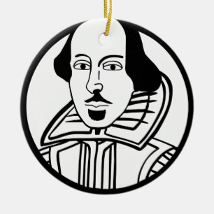 William Shakespeare Ceramic Tree Decoration