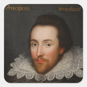 William Shakespeare Cobbe Portrait  circa 1610 Square Sticker