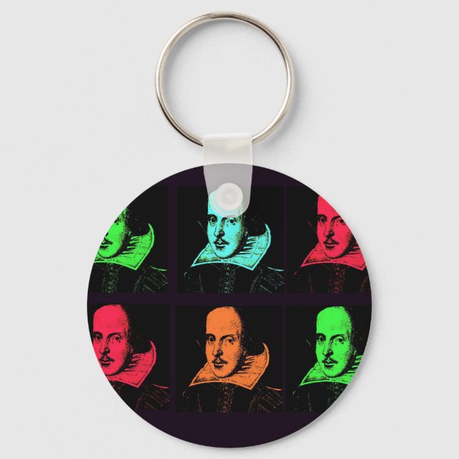 William Shakespeare Collage Key Ring (Front)