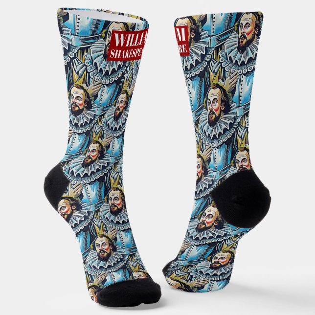 William Shakespeare Crew Socks (Angled)