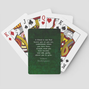William Shakespeare Friendship Inspirational Quote Playing Cards