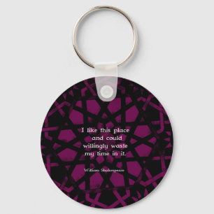 William Shakespeare Funny Quote "I like this place Key Ring