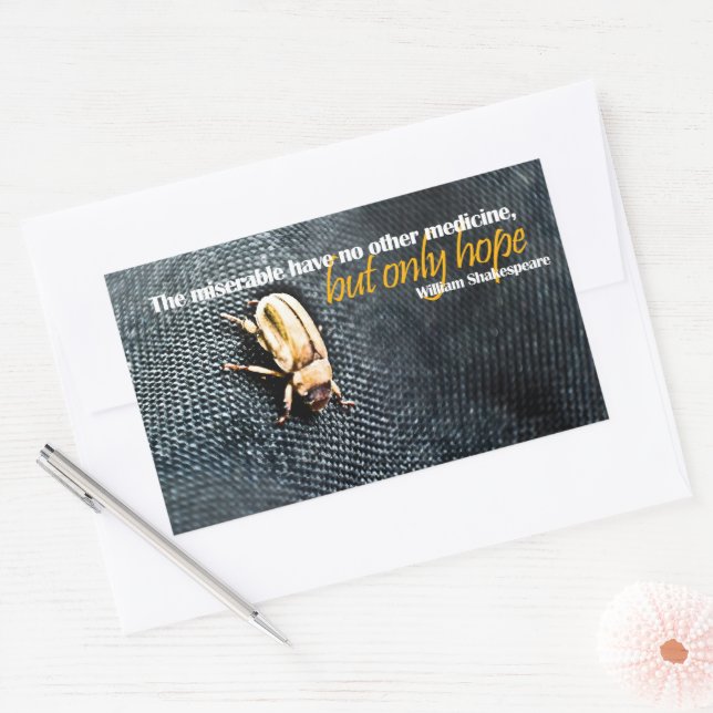 William Shakespeare Inspirational Quote "Hope" Rectangular Sticker (Envelope)