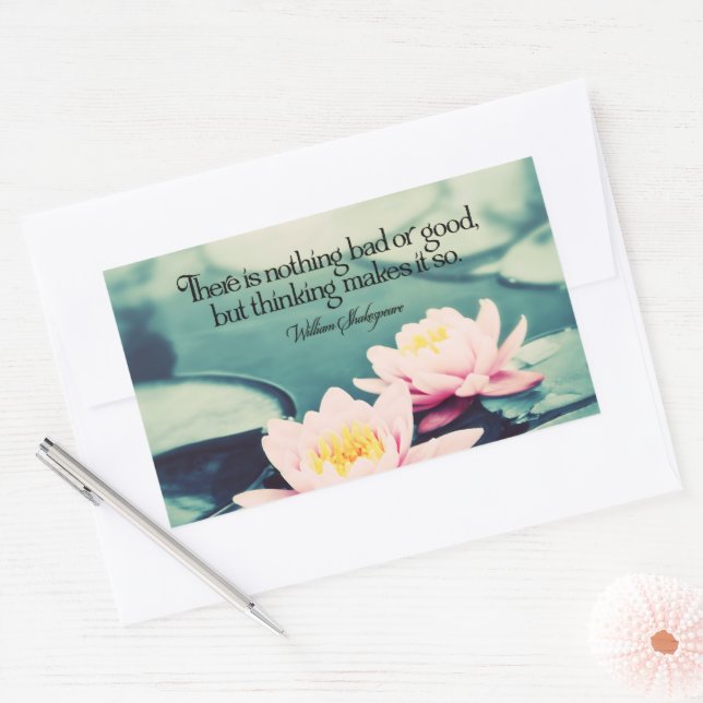 William Shakespeare Inspirational Quote "Thinking" Rectangular Sticker (Envelope)