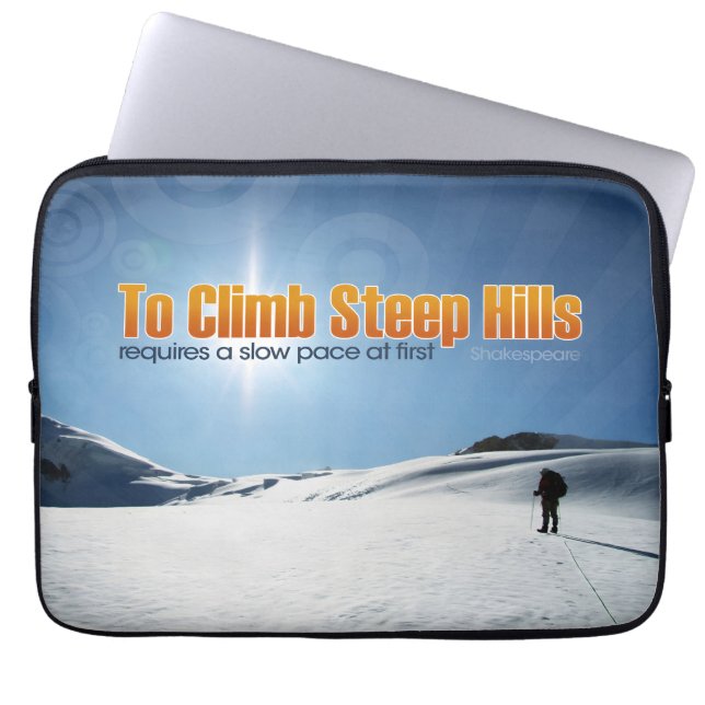 William Shakespeare Inspirational Quote "To climb" Laptop Sleeve (Front)