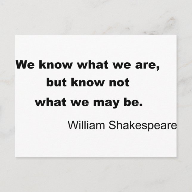 William Shakespeare Inspiring Quote Postcard (Front)