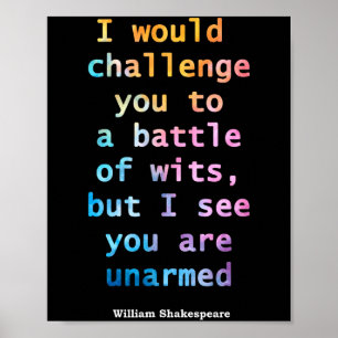 William Shakespeare Pastel I See You Are Unarmed Q Poster