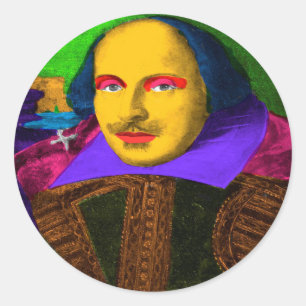 William Shakespeare Pop Art Classic Round Sticker