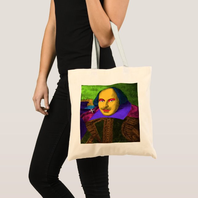 William Shakespeare Pop Art Large Tote Bag (Front (Product))