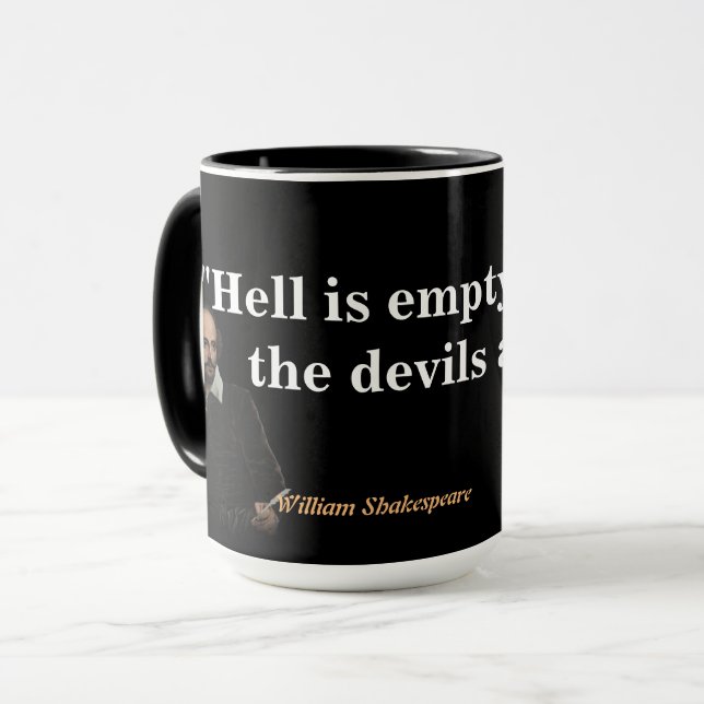 William Shakespeare Quote On Hell And Devils Mug (Front Left)