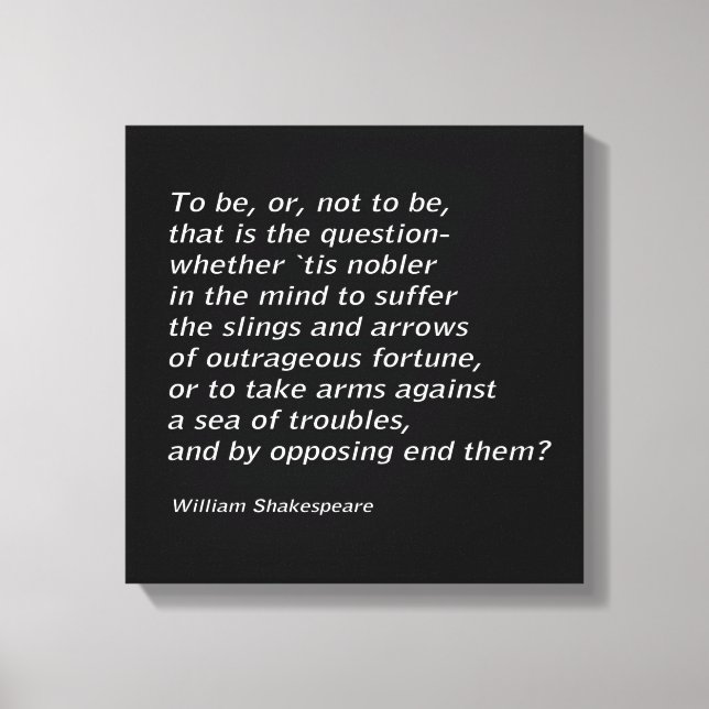 William Shakespeare`s `Hamlet` Canvas Print (Front)