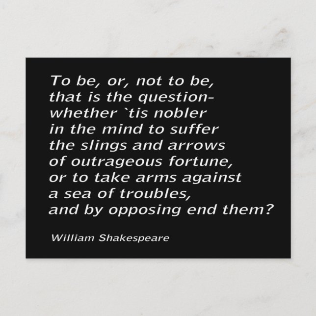 William Shakespeare`s `Hamlet` Postcard (Front)