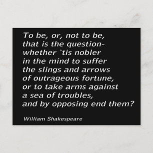 William Shakespeare`s `Hamlet` Postcard