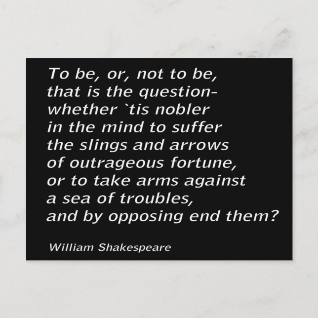 William Shakespeare`s `Hamlet` Postcard (Front)