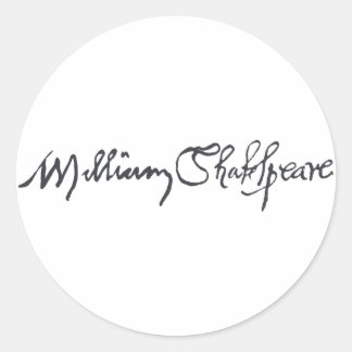 William Shakespeare Signature Classic Round Sticker