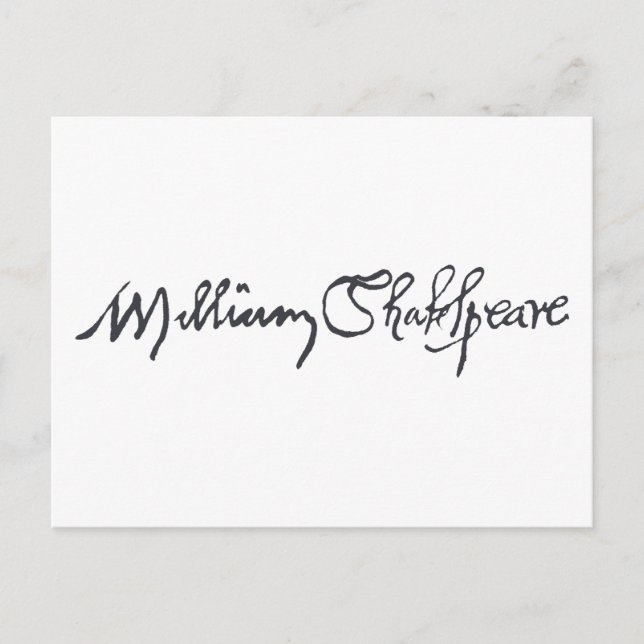 William Shakespeare Signature Postcard (Front)