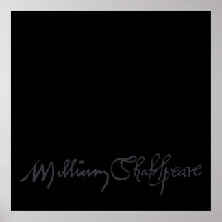 William Shakespeare Signature Poster