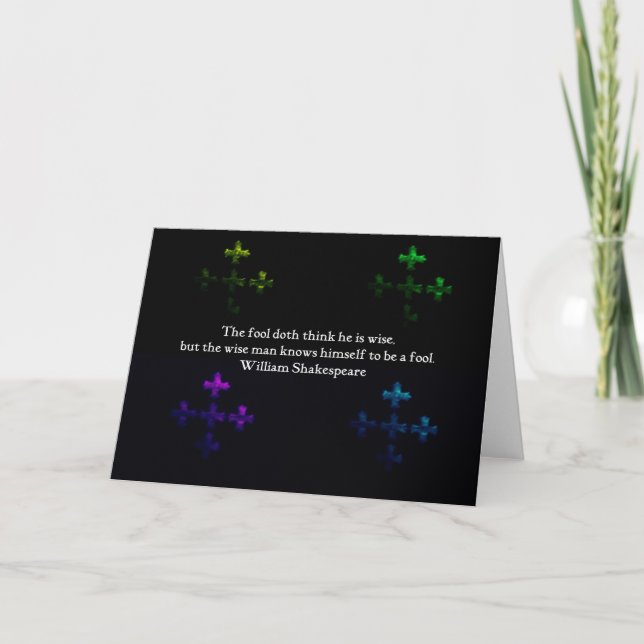 William Shakespeare Wisdom Quotation Saying Card (Front)