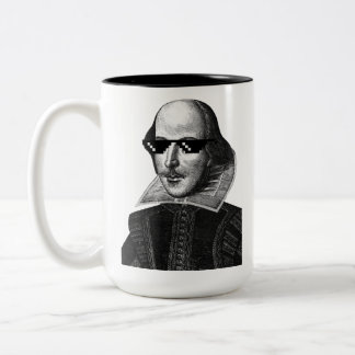 William Shakespeare With Sunglasses Two-Tone Coffee Mug