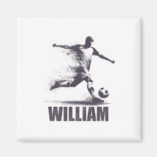 William Soccer Boys Personalized First Name Willia Magnet