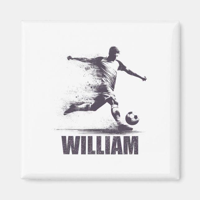 William Soccer Boys Personalized First Name Willia Magnet (Front)