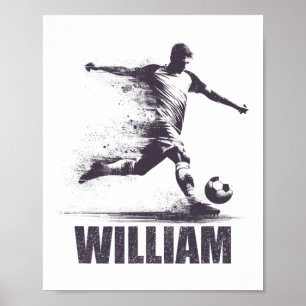 William Soccer Boys Personalized First Name Willia Poster