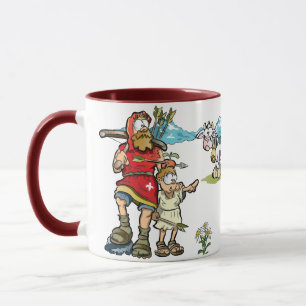 William Tell and son with cows in the Alps Mug