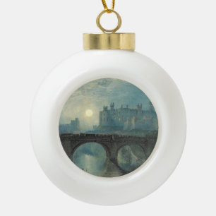 William Turner Alnwick Castle Ceramic Ball Christmas Ornament