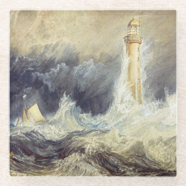 William Turner - Bell Rock Lighthouse Glass Coaster (Front)