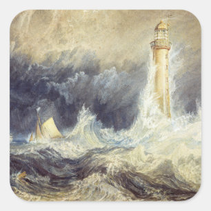 William Turner - Bell Rock Lighthouse Square Sticker