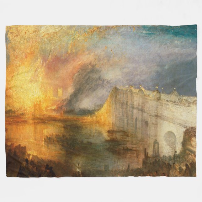 William Turner - The Burning of the Parliament Fleece Blanket (Front (Horizontal))