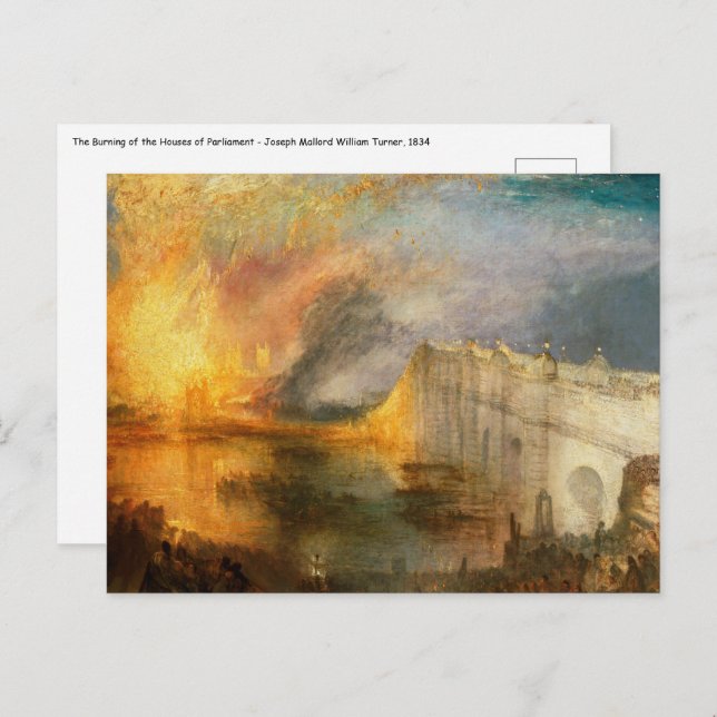 William Turner - The Burning of the Parliament Postcard (Front/Back)