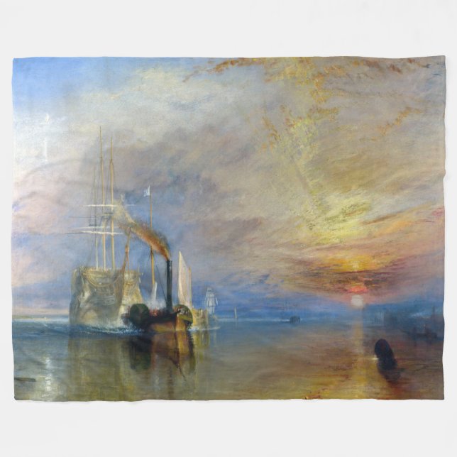 William Turner - The Fighting Temeraire Fleece Blanket (Front (Horizontal))