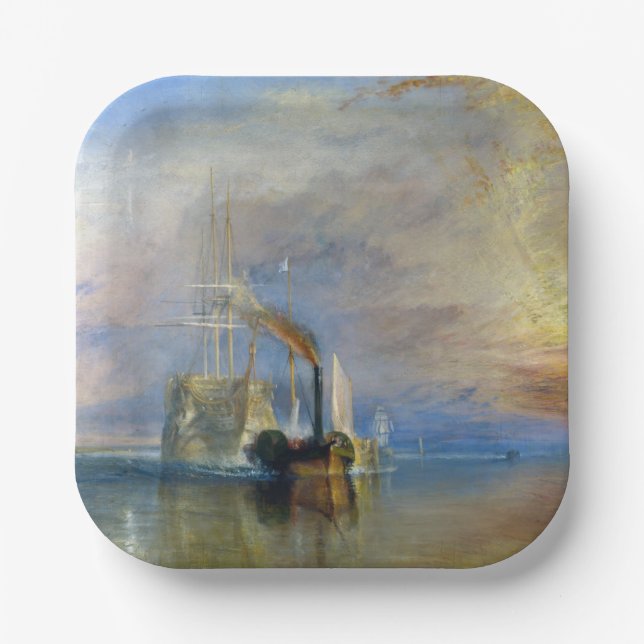 William Turner - The Fighting Temeraire Paper Plate (Front)