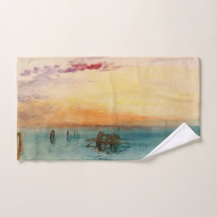 William Turner - The Lagoon near Venice at Sunset Bath Towel Set