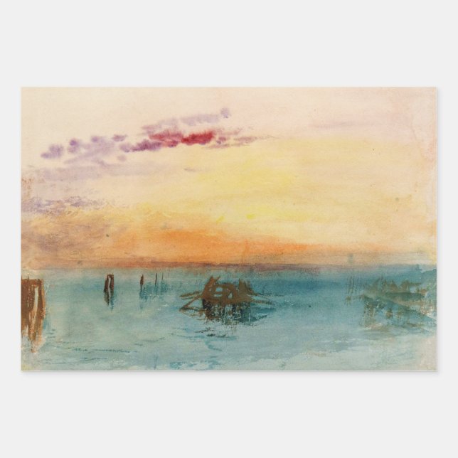 William Turner - The Lagoon near Venice at Sunset Wrapping Paper Sheet (Front)