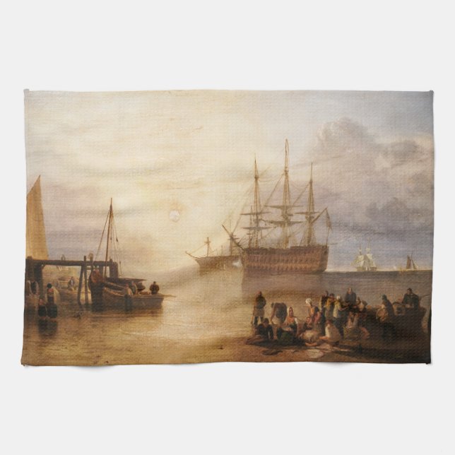 William Turner - The Sun Setting Through Vapour Tea Towel (Horizontal)