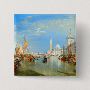 William Turner - Venice, The Dogana & San Giorgio 15 Cm Square Badge