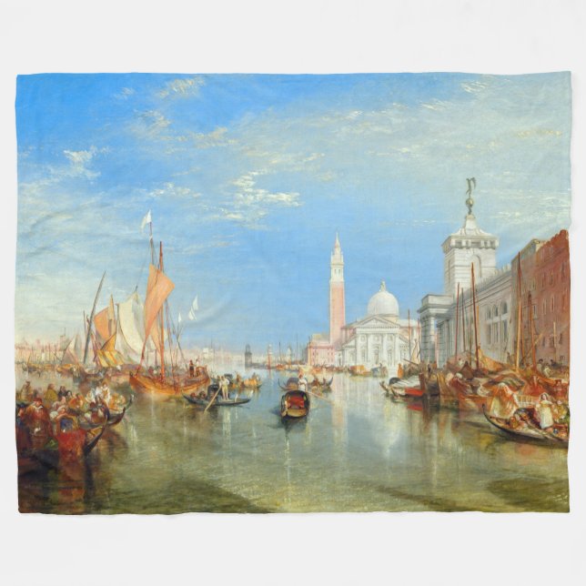William Turner - Venice, The Dogana & San Giorgio  Fleece Blanket (Front (Horizontal))
