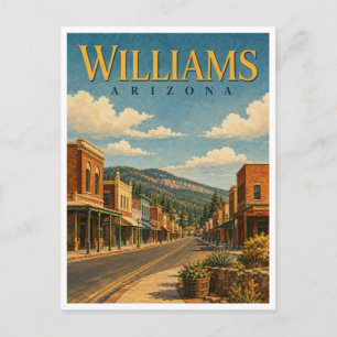 Williams Arizona Route 66 GeoSaga Postcard
