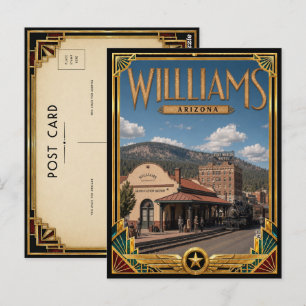 Williams Arizona Vintage Art Deco Golden Age Postcard