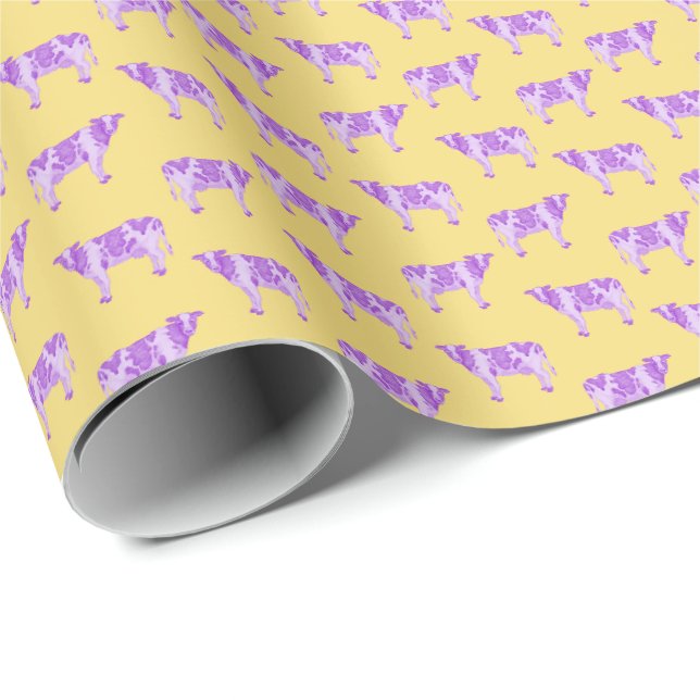 Williams College Ephs Purple Cows Wrapping Paper (Roll Corner)