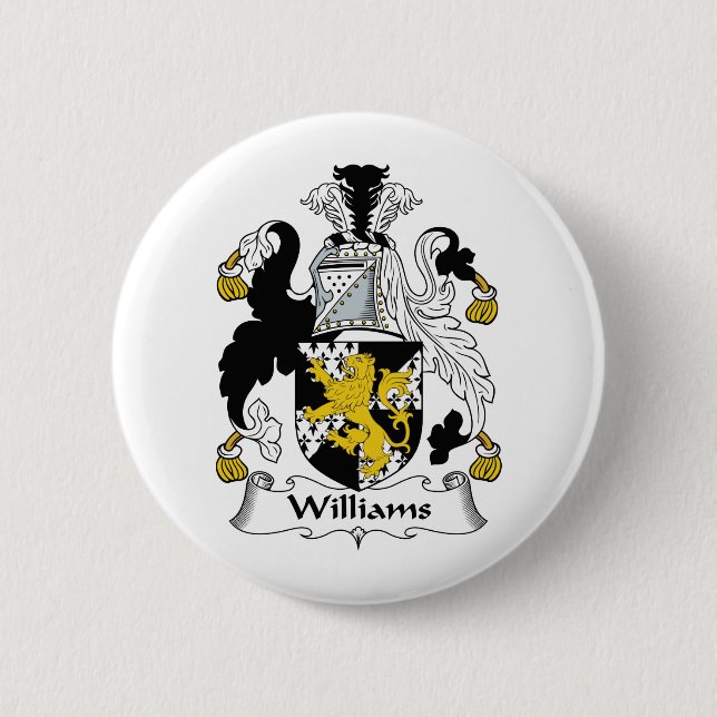 Williams Family Crest 6 Cm Round Badge (Front)