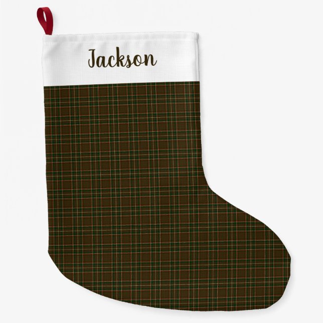 Williams Family Plaid Tartan Pattern Large Christmas Stocking (Front)