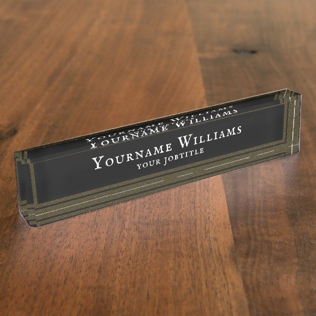 Williams Family Plaid Tartan Pattern Nameplate (Side)
