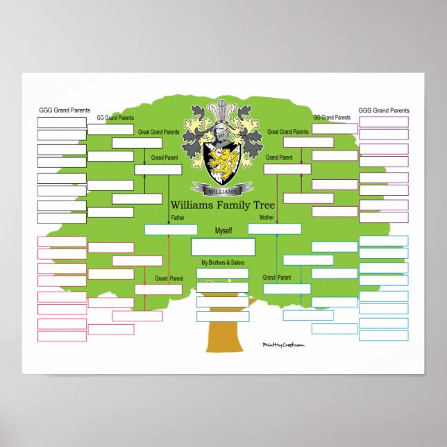 Williams Family Tree Poster (Front)